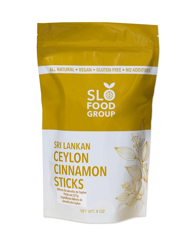 Slofoodgroup -Ceylon Cinnamon Sticks - 1 Lb - Pure Ceylon Cinnamon Quills -5 Inch Cut Cinnamon Spice from Sri Lanka, True Cinnamon - Cinnamomum Verum