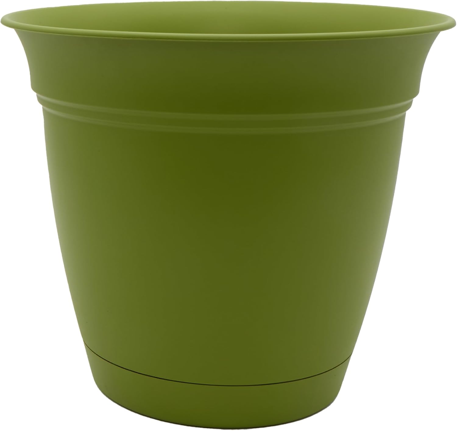 The HC Companies Eclipse Round Planter with Saucer - Outdoor & Indoor Plant Pot with Drainage Holes - Lightweight