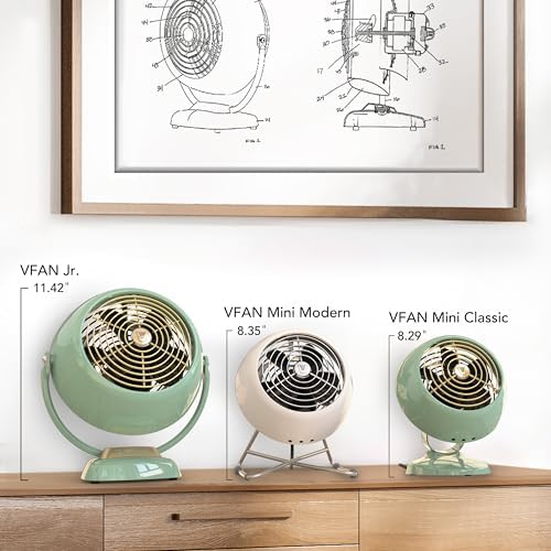 Vornado VFAN™ Mini Modern Personal Desk Fan with 2-Speed Control, Adjustable Tilt, Quiet Metal Air Circulator for Office, Bedroom, Dorm