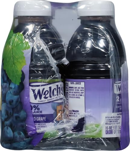Welch's 100% Grape Juice, Concord Grape, 10 Fl Oz On-the-Go Bottle (Pack of 6)