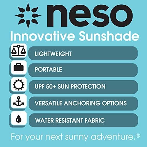 Neso Grande Portable Beach Tent Sun Shelter - Lightweight Beach Shade Canopy - Easy Setup for Family Outings - Patented Reinforced Corners - UPF 50+