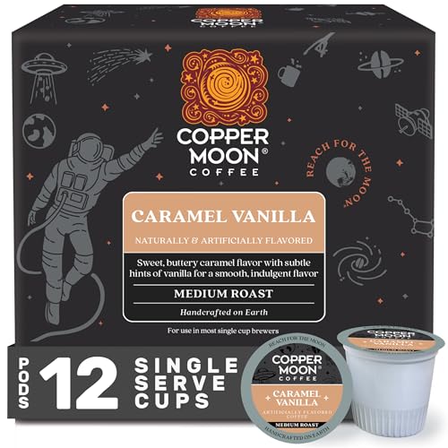 Copper Moon K-Cup Coffee Pods, Medium Roast, Hawaiian Hazelnut, 12 Count | 12 Count, Flavored Coffee, Vegan, Allergen Free, Non-GMO, Kosher, Small Batch Roasted, Compatible with Keurig K Cup Brewers