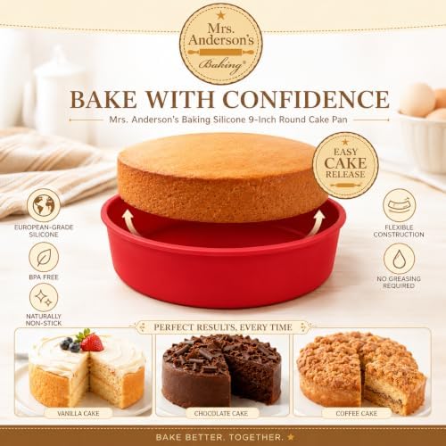 Mrs. Anderson's Baking Silicone Loaf Bread Pan, Non-Stick European-Grade Silicone