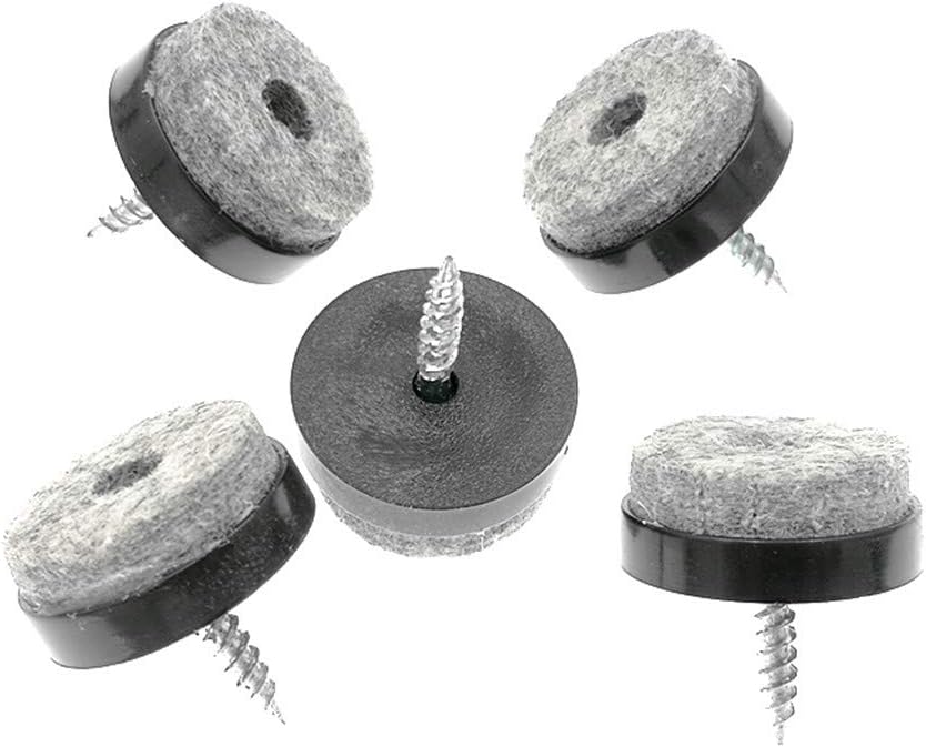 40pcs Screw-on Furniture Felt Pad Chair Glide Slider Hardwood Floor Protector for Wooden Leg Feet of Chair Table Furniture(Φ20mm or 0.8";Brown)