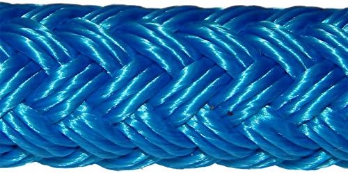Samson EQ Braid Double Braid Polyester Yacht Rope 1/2" Colors: Blue, Black, Beige, Beige/White, Black with Blue Tracer, Pink and Purple (Black, 1/2" x 50 ft. Hank)