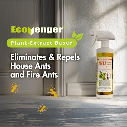 EcoVenger By EcoRaider Ant Killer & Crawling Insect Killer, 16 OZ Ready to Use, Indoor & Outdoor, Kills & Repels, Lasting Prevention, Natural & Non-Toxic Plant Based Formula, Pleasant Citrus Scent