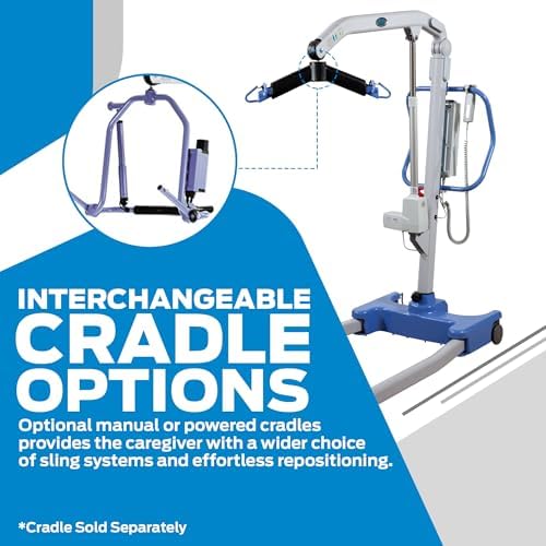 Joerns Hoyer Presence Patient Lift, 500 lbs Capacity, Power Operated Base, 6-Point Cradle, Smart Monitor Technology
