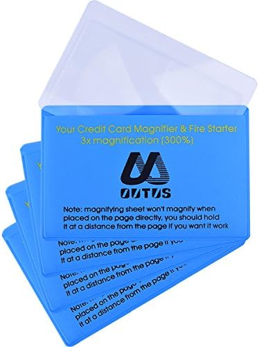 Outus 4 Pack Wallet Magnifier Cards Credit Card Magnifying Glass Fresnel Lens