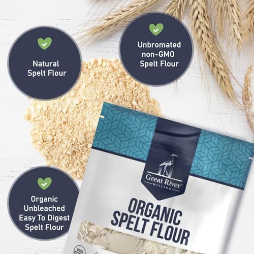 Great River Milling Organic Spelt Flour, Ancient Grain, 25 lb