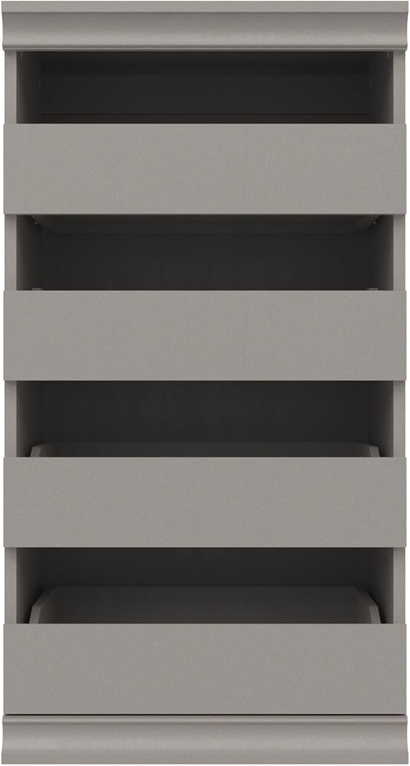 ClosetMaid Modular Storage Unit with 4 Drawers, Wood Closet Organizer, Stacking, Full Backer, Storage, Decorative Trim, White