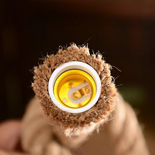 2 Heads Vintage(1.5+1.5 Meter) Hemp Rope Pendant Light Fixture E26/E27 Base,Retro Hemp Rope Hanging Light Vintage Ceiling Light Lamp Retro Style for Dining Hall Restaurant Bar Lighting,110V …