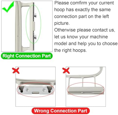 Sew Tech 3pcs Embroidery Hoops for Brother, 1x2.5 4x4 4x6.75in Frame Set