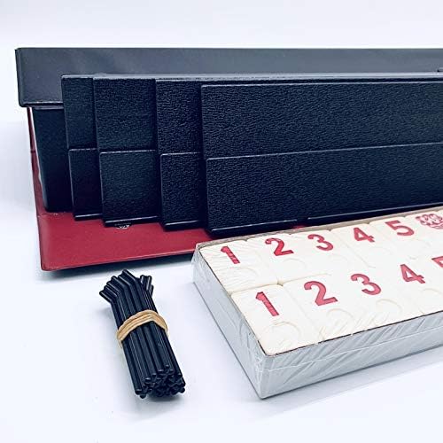 Rummy Tiles Game, 106 Tiles Rummy Game, 4 Durable Full-Size Racks, Black Travel Case for Easy Carrying