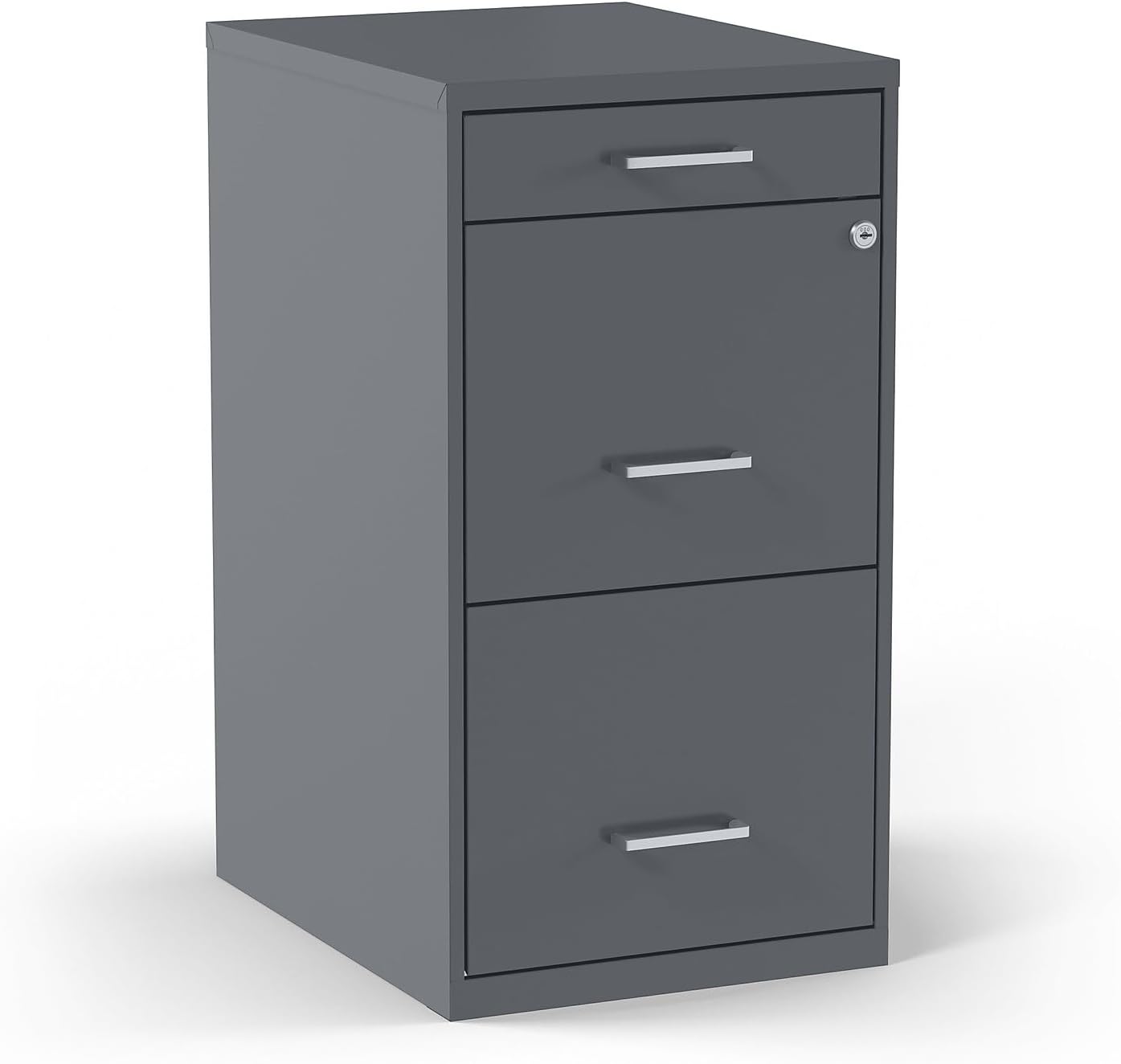 Staples 3-Drawer Vertical File Cabinet, Letter Size Documents, Lockable & Mobile, 18.9" D x 14.3" W x 26.9" H, White