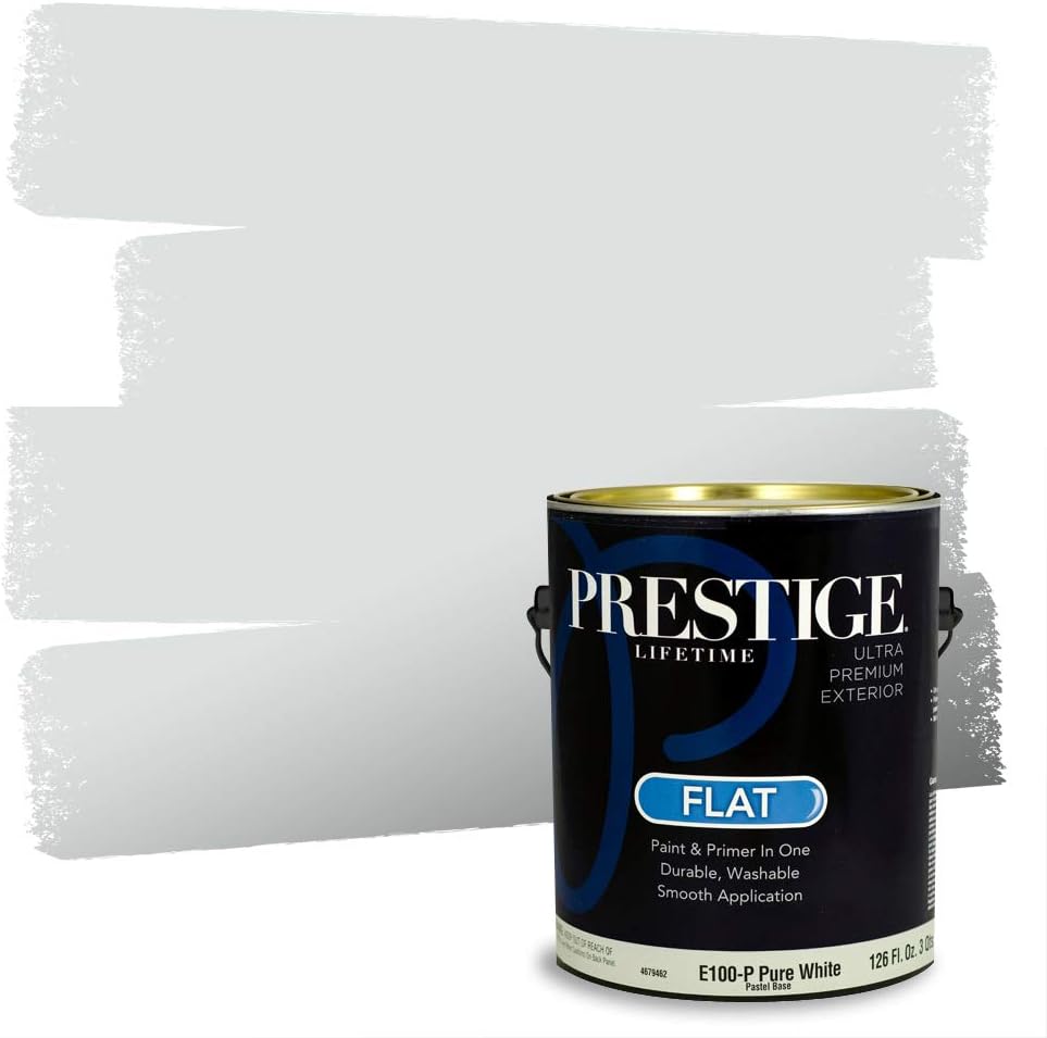 PRESTIGE Paints Exterior Paint and Primer In One, 1-Gallon, Satin, Comparable Match of Sherwin Williams* Tricorn Black*