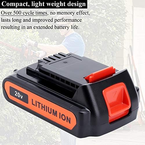 Lasica 2Pack 4.0Ah 20V MAX LBXR20 Compatible with Black and Decker Weed Eater 20V Battery LB2X4020 LBXR2020-OPE LBXR20-OPE2 LBXR20B-2 LB2X3020-OPE