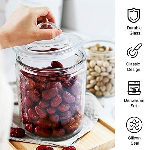 Maredash Glass Jars 64 oz,Candy Jar with Lid For Household 3 Pack