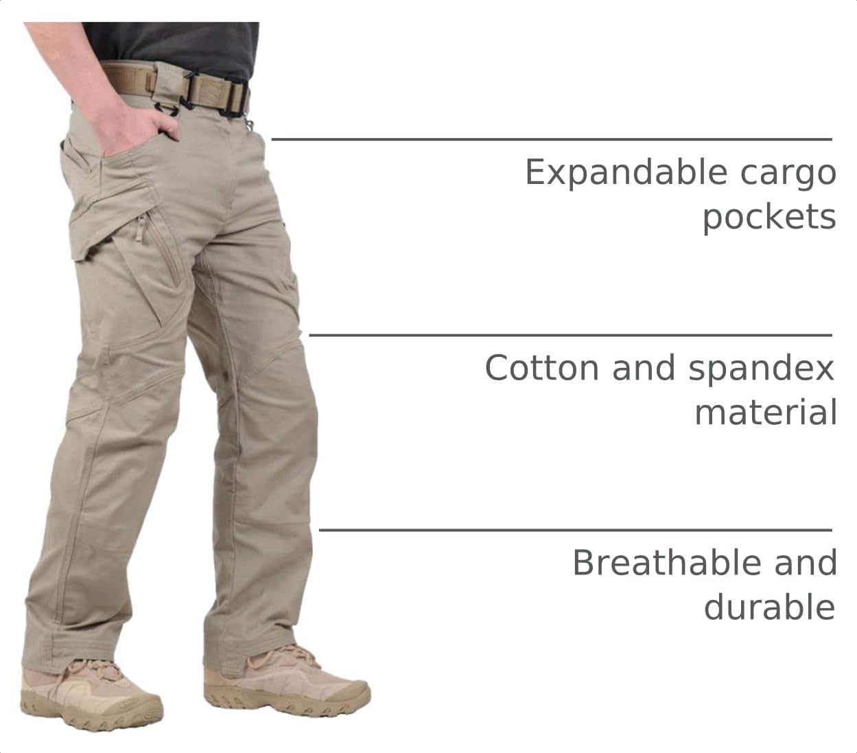 LABEYZON Men's Casual Cargo Work Pants Outdoor Lightweight Military Tactcial Pants for Men with 9 Pockets
