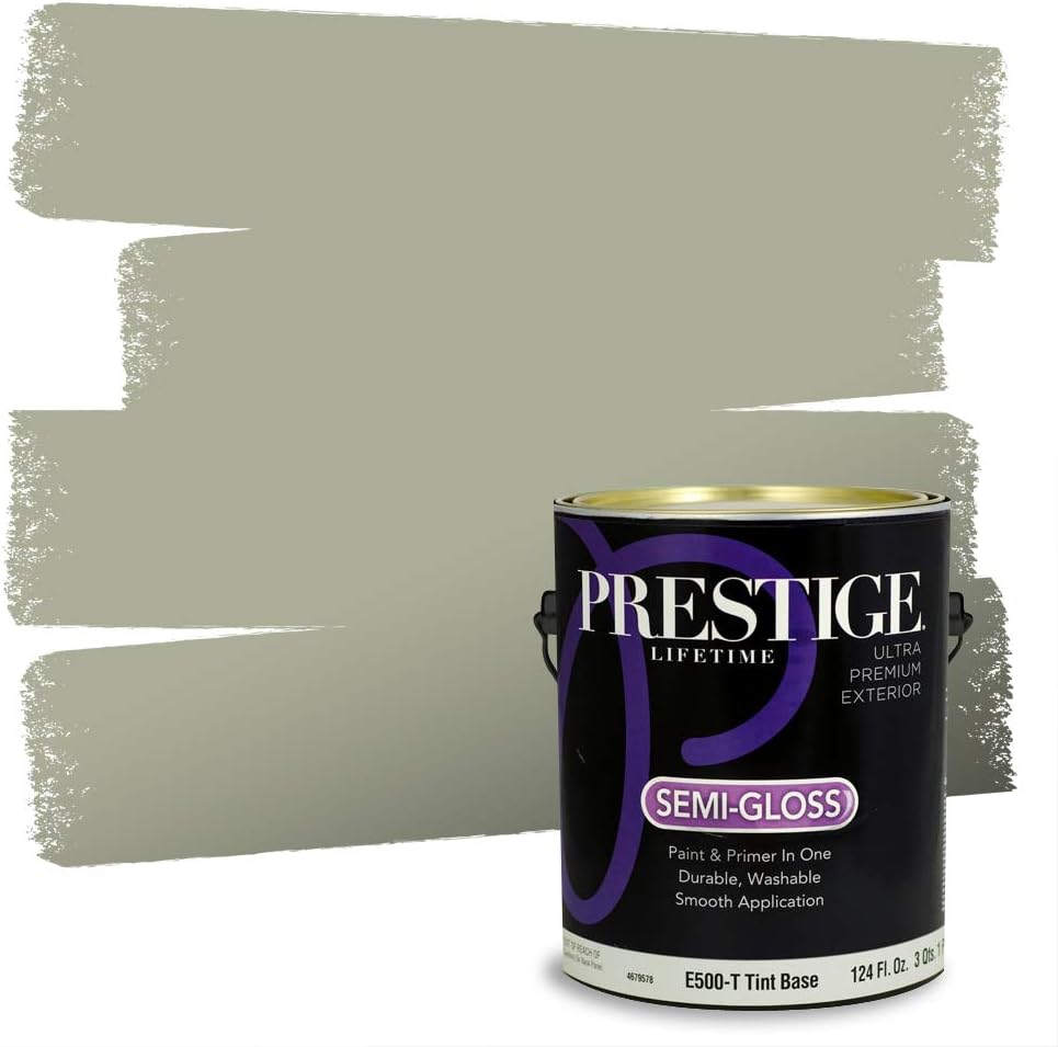 PRESTIGE Paints Exterior Paint and Primer In One, 1-Gallon, Flat, Comparable Match of Sherwin Williams* Coastal Plain*