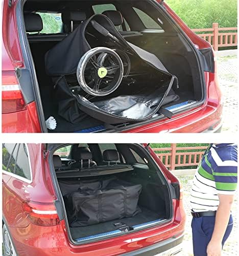 Golf Push Cart Bag 3 Wheel Folding Carry Bag for Push Carts Cover Protector Black Extra-Large Capacity Cover Collapsible