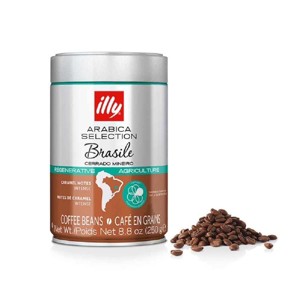 Illy Classico Whole Bean Coffee, Medium Roast, Classic Roast With Notes Of Caramel, Orange Blossom And Jasmine, 100% Arabica Coffee, No Preservatives, 8.8 Ounce Can (Pack Of 1)
