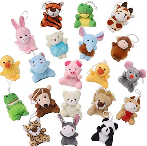 Juegoal 26 Pack Christmas Mini Animal Plush Toy Set, Cute Small Stuffed Animal Keychain Set, Goodie Bag Fillers, Carnival Prizes for Kids
