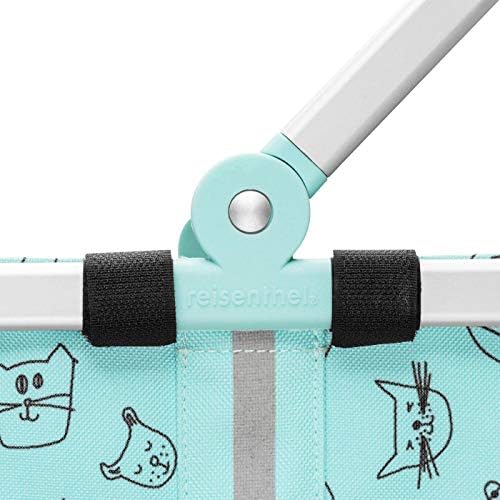 Reisenthel Carrybag XS Kids Shopping Basket 33.5 x 18 x 19.5 cm / 5 litres, Cats and Dogs Mint, 19.5 x 33.5 x 18 Centimeters, BAG