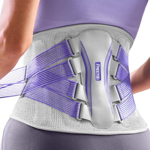 FREETOO Lower Back Brace For Women For Pain, Lumbar Back Support Brace | 3D Knitted Fabric,Metal Plate,Lumbar Pad, Herniated Disc,Sciatica,Strain,Scoliosis, Work,Heavy Lifting,Driving,Cycling,Gym
