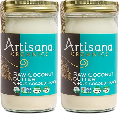 Artisana Organics Raw Coconut Butter, 14 oz | USDA Organic, Non-GMO, Gluten-Free & Keto, No Sugar Added, Paleo, Vegan, Creamy Spread to Boost Smoothies, Fruit Salads and Oatmeal.