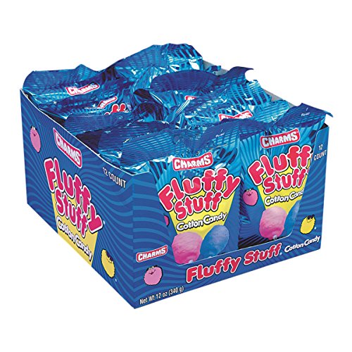 Fluffy Stuff Cotton Candy - Pink and Blue Fresh Spun Floss Sugar Retro Candy - Carnival Cotton Candy in Stay Fresh Packs for Gifts