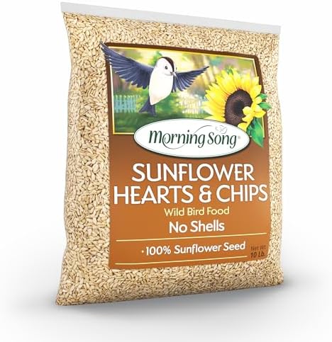 Morning Song Sunflower Hearts & Chips Wild Bird Food, No Mess Sunflower Seeds for Birds, 5.5-Pound Bag | No Mess Sunflower Seeds for Birds