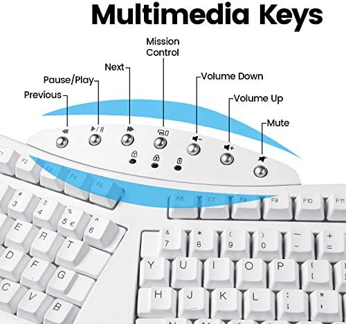 Perixx PERIBOARD-512B Wired Ergonomic Keyboard - Split Keyboard, Wrist Rest, Natural Typing - Wired USB Connectivity - US English - Black