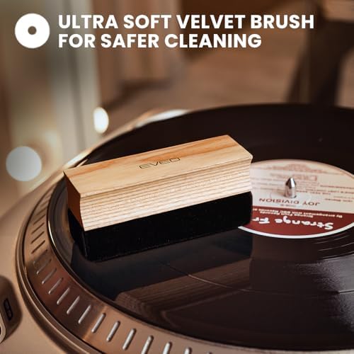 EVEO Vinyl Record Cleaning Kit - 4-in-1 Premium Vinyl Record Cleaner & Vinyl Cleaning Kit with Velvet Brush, Vinyl Cleaner Liquid