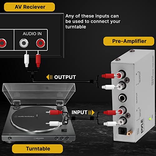 Pyle Ultra Compact Phono Preamp - Mini Turntable Preamp for Audio - Guitar