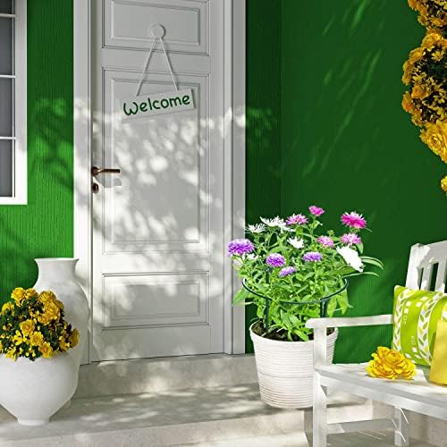 HiGift 8 Pack Plant Support Stakes, Half Round Metal Garden Plant Stake Indoor Peony Cages and Supports, Green Plant Support Ring Border for Tomato
