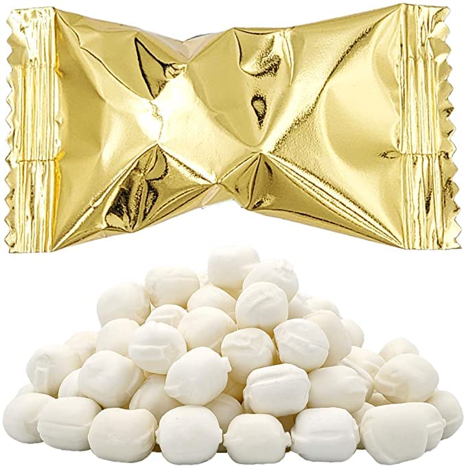 110 Pieces The Dreidel Company Metallic Gold Buttermints, Mint Candies, After Dinner Mints, Butter Mint Candy, Fat-Free, Individually Wrapped
