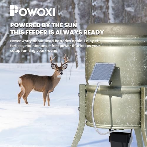 POWOXI 12V 1.7W Deer Feeder Solar Panel Waterproof with Bracket & Clip