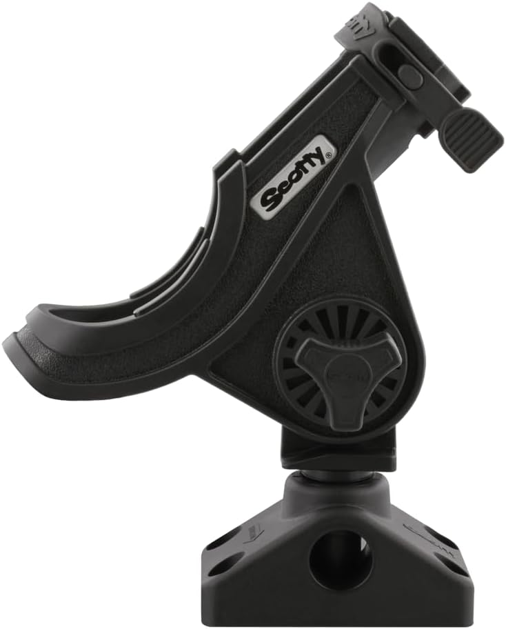 Scotty 0280-BK Rod Holder, Baicaster/Spinning, Black W/0241 Side/Deck Mount