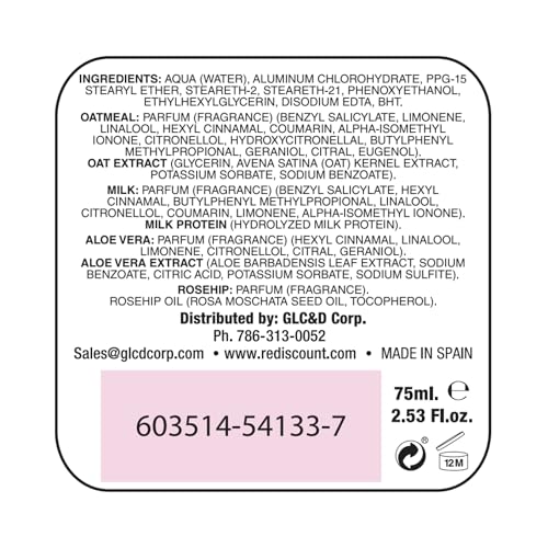 Yoly Deoderant Oatmeal Antiperspirant, Odor Protection, All Day Fresh (2.53 Fl Oz/Pack of 1)