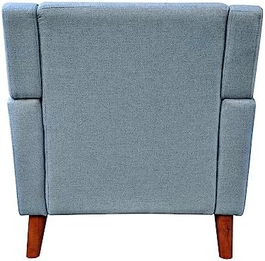 Christopher Knight Home Alisa Mid Century Modern Fabric Arm Chair, Blue and Walnut