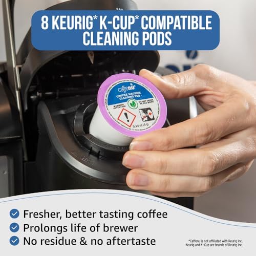 Caffenu Keurig Compatible Cleaning Rinse Pods, 8-Pod Cleaner Kit