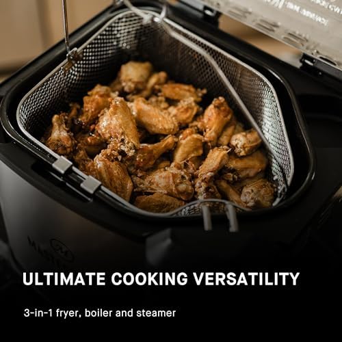 Masterbuilt® 3-in-1 10 Liter XL Electric Turkey Fryer plus Boiler and Steamer Combination with Drain Basket and Breakaway Safety Cord in Stainless