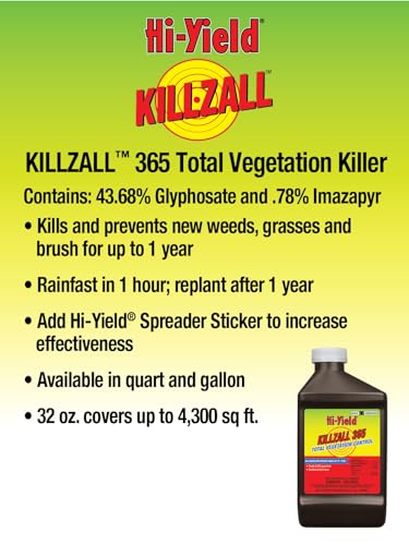 Hi-Yield (32170) Killzall 365, 32 oz | Glyphosate + imazapic extended control - Kills weeds & prevents regrowth for up to 1 year, 32 oz - Property owners