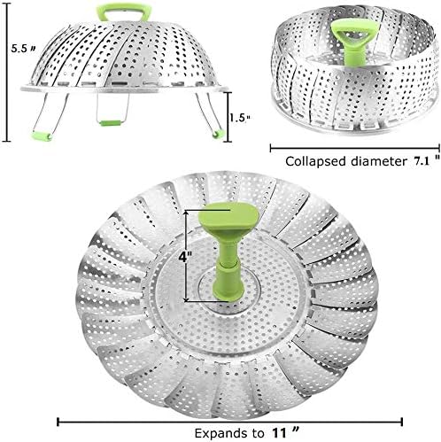 Vegetable Steamer Basket, Stainless Steel Folding Steamer Basket Insert for Veggie Fish Seafood Cooking