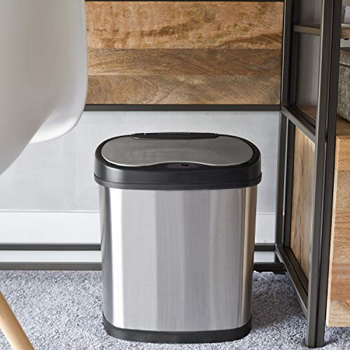 NINESTARS DZT-50-9BK The Original Automatic Motion Sensor Trash Can, 13.2 Gal. / 50 L., Black