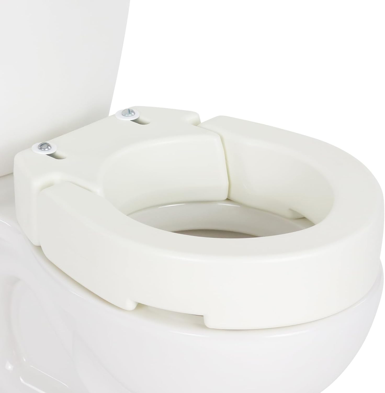 Vive Raised Toilet Seat - 5" Portable, Elevated Toilet Seat Riser | Extender - Elongated and Standard Fit Commode Lifter - Bathroom Safety Extender Assists Disabled, Elderly, Seniors
