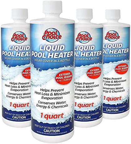 SpaChoice 1-Quart Premium Liquid Pool Heater Solar Cover in a Bottle | Liquid Solar Blanket for Pool, Helps Prevent Heat Loss, 4 ounces per 15,000 gallons of water every 2 weeks, Made in USA
