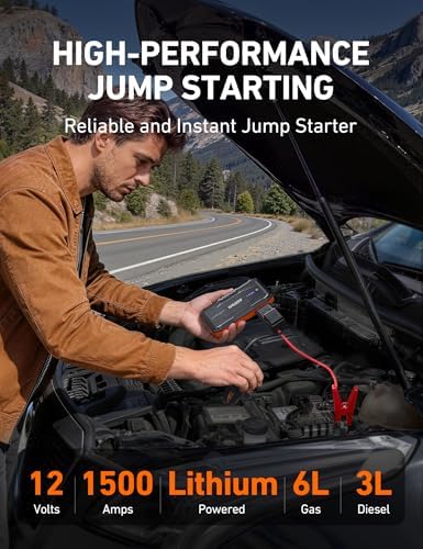 AstroAI S8 Car Battery Jump Starter 1500A – Portable 12V Lithium Jump Box with 3 Mode Flashlight