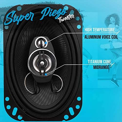 Pyle 3-Way Universal Car Stereo Speakers - 400W 6” x 8” Triaxial Loud Pro Audio Car Speaker Universal OEM Quick Replacement Component Speaker