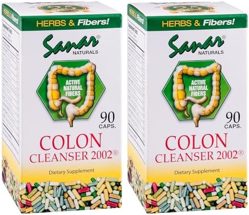 Sanar Naturals Colon Cleanser 2002, High Fiber with Psyllium Husk, 90 Ct | Psyllium Husk Fiber, Probiotics, Cascara Sagrada & Aloe, Colon Cleanse, Gut Health & Daily Regularity, GLP-1 Support, 90 Ct